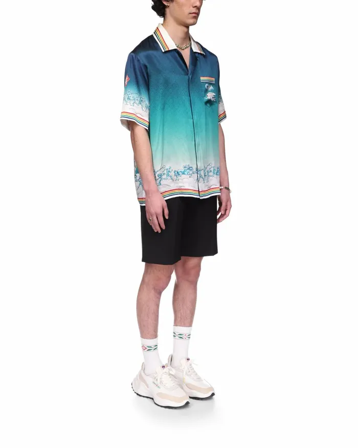Casablanca Paris Shirts La Desse Du Stade Silk Shirt 8211 MenWomen