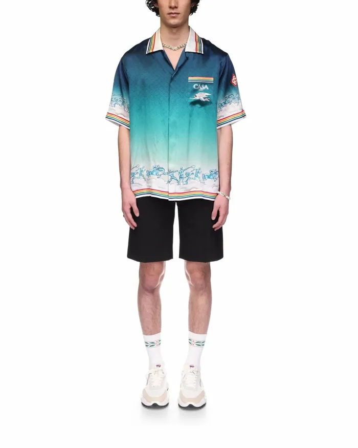 Casablanca Paris Shirts La Desse Du Stade Silk Shirt 8211 MenWomen