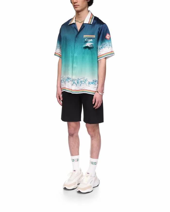 Casablanca Paris Shirts La Desse Du Stade Silk Shirt 8211 MenWomen