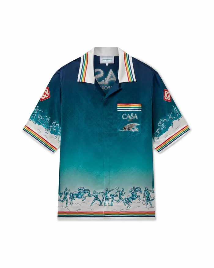 Casablanca Paris Shirts La Desse Du Stade Silk Shirt 8211 MenWomen