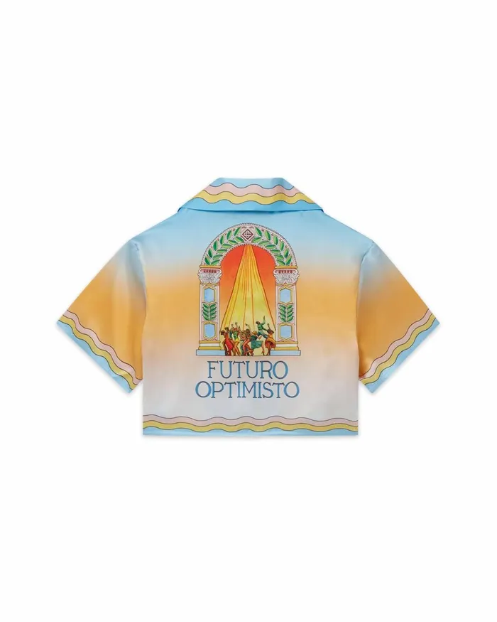 Casablanca Paris Shirts La Danse Cropped Silk Shirt 8211 Women
