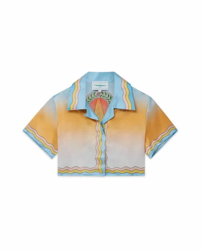 Casablanca Paris Shirts La Danse Cropped Silk Shirt 8211 Women Casablanca Paris Shirts La Danse Cropped Silk Shirt 8211 Women