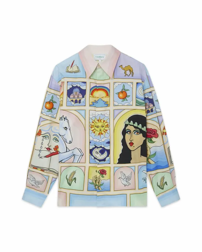 Casablanca Paris Shirts La Fable Cotton Shirt 8211 MenWomen