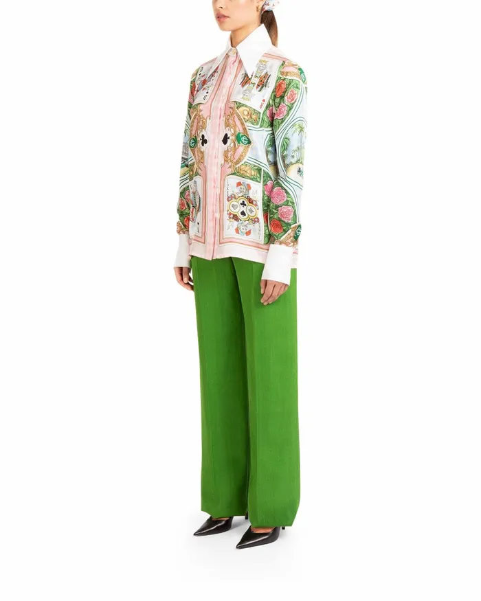 Casablanca Paris Shirts Le Jardin Des Cartes Silk Shirt 8211 Men