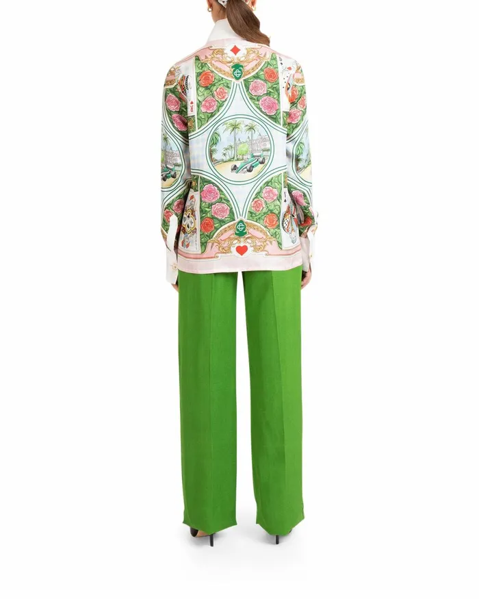 Casablanca Paris Shirts Le Jardin Des Cartes Silk Shirt 8211 Men