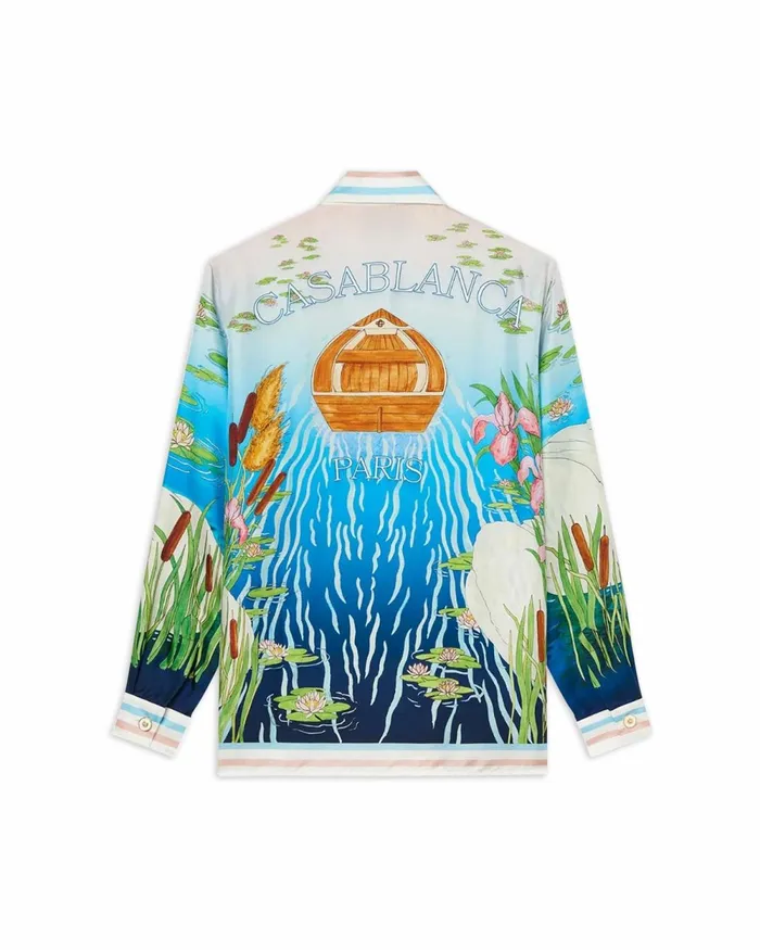 Casablanca Paris Shirts Le Lac Tranquille Silk Shirt 8211 Men