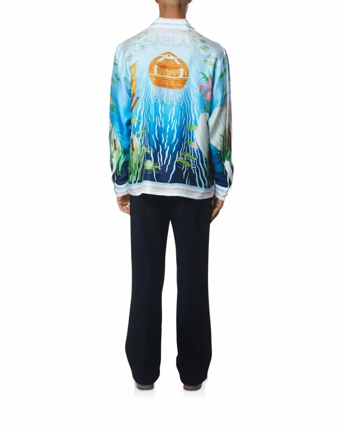 Casablanca Paris Shirts Le Lac Tranquille Silk Shirt 8211 Men