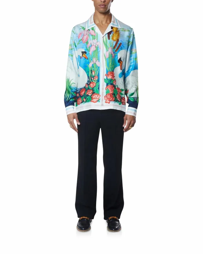 Casablanca Paris Shirts Le Lac Tranquille Silk Shirt 8211 Men