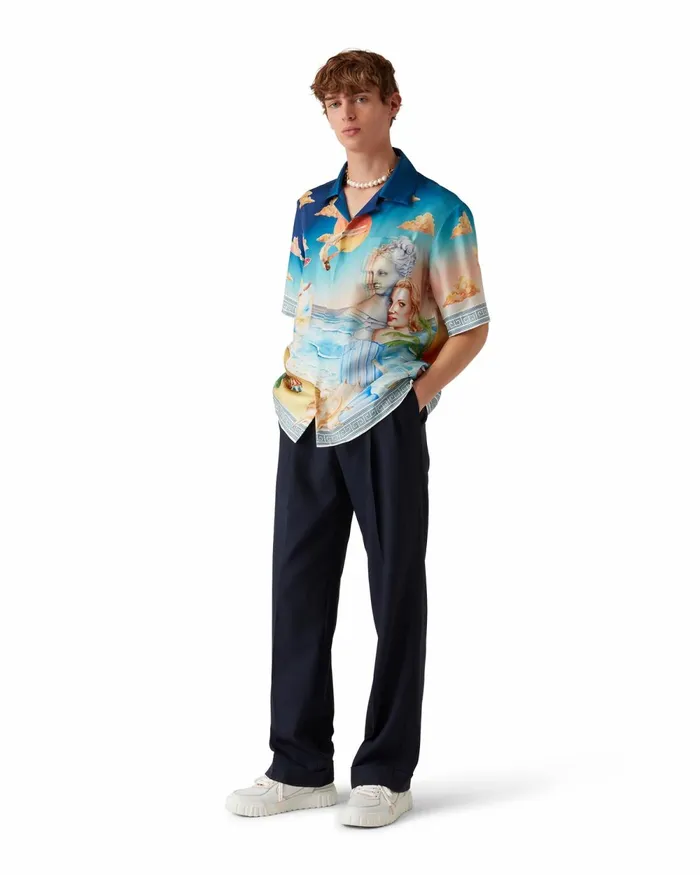 Casablanca Paris Shirts Le Plongeon Silk Shirt 8211 MenWomen