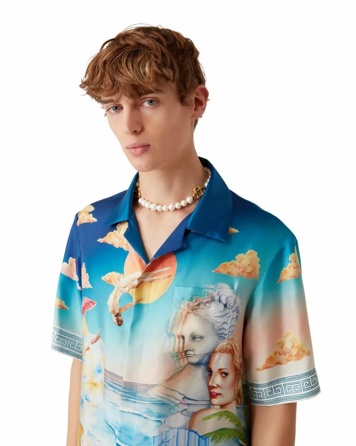 Casablanca Paris Shirts Le Plongeon Silk Shirt 8211 MenWomen