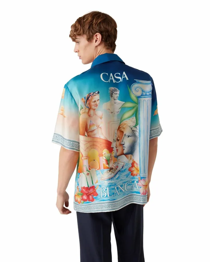Casablanca Paris Shirts Le Plongeon Silk Shirt 8211 MenWomen