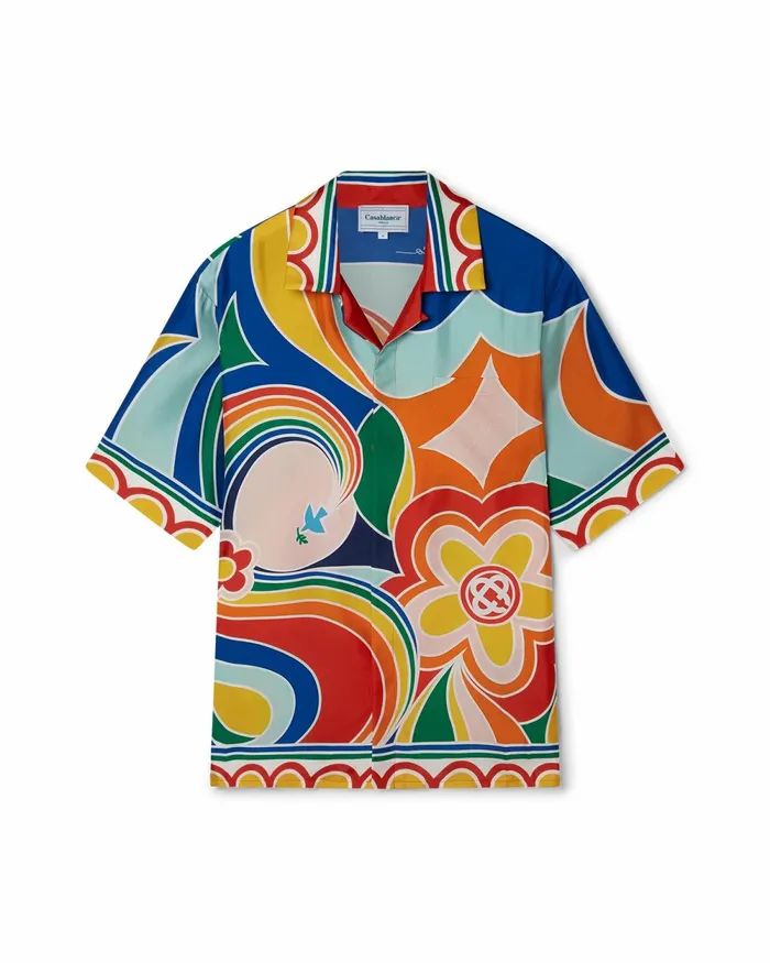 Casablanca Paris Shirts Le Pouvoir Des Fleurs Silk Shirt 8211 MenWomen