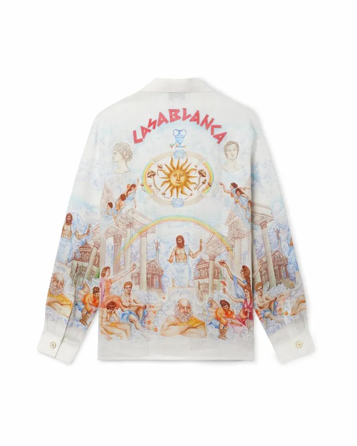 Casablanca Paris Shirts Le Temple Du Savoir Linen Shirt 8211 MenWomen
