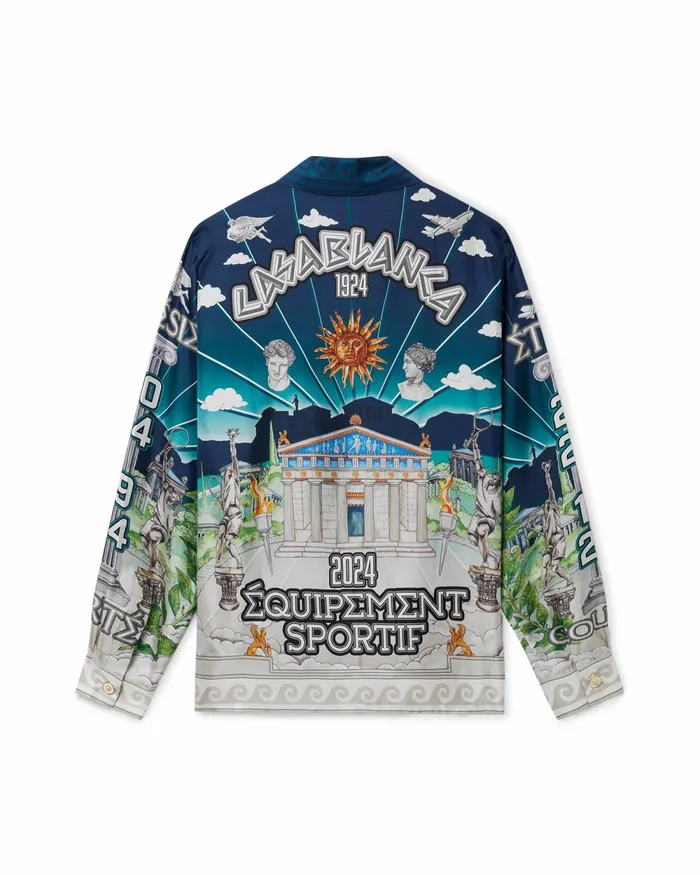 Casablanca Paris Shirts Le Temple Du Sport Silk Shirt 8211 MenWomen