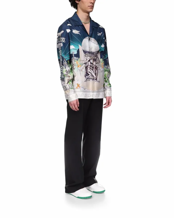 Casablanca Paris Shirts Le Temple Du Sport Silk Shirt 8211 MenWomen