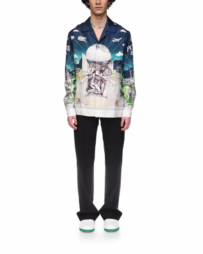 Casablanca Paris Shirts Le Temple Du Sport Silk Shirt 8211 MenWomen