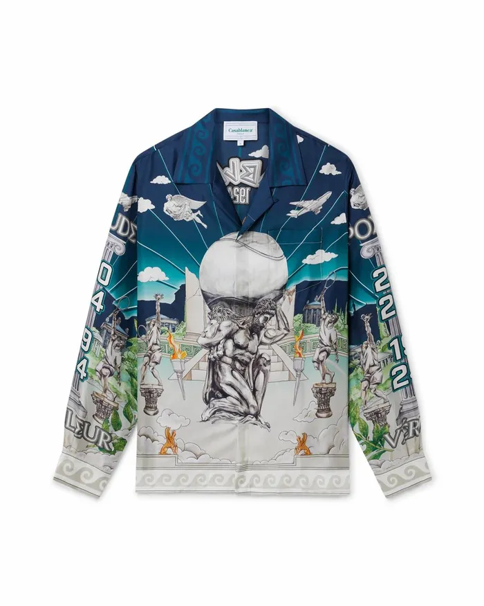 Casablanca Paris Shirts Le Temple Du Sport Silk Shirt 8211 MenWomen