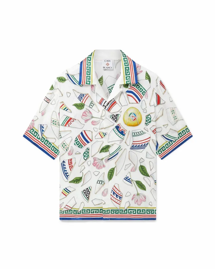 Casablanca Paris Shirts Le Vase Brise Silk Shirt 8211 MenWomen