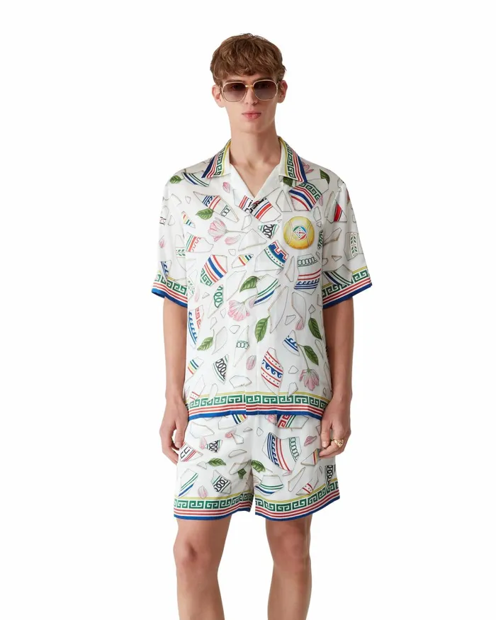 Casablanca Paris Shirts Le Vase Brise Silk Shirt 8211 MenWomen