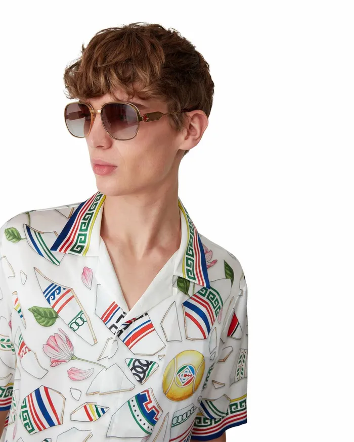 Casablanca Paris Shirts Le Vase Brise Silk Shirt 8211 MenWomen
