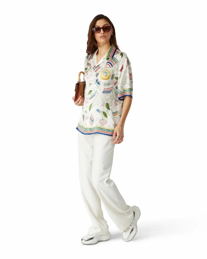 Casablanca Paris Shirts Le Vase Brise Silk Shirt 8211 MenWomen