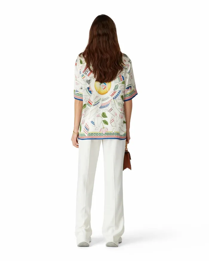 Casablanca Paris Shirts Le Vase Brise Silk Shirt 8211 MenWomen
