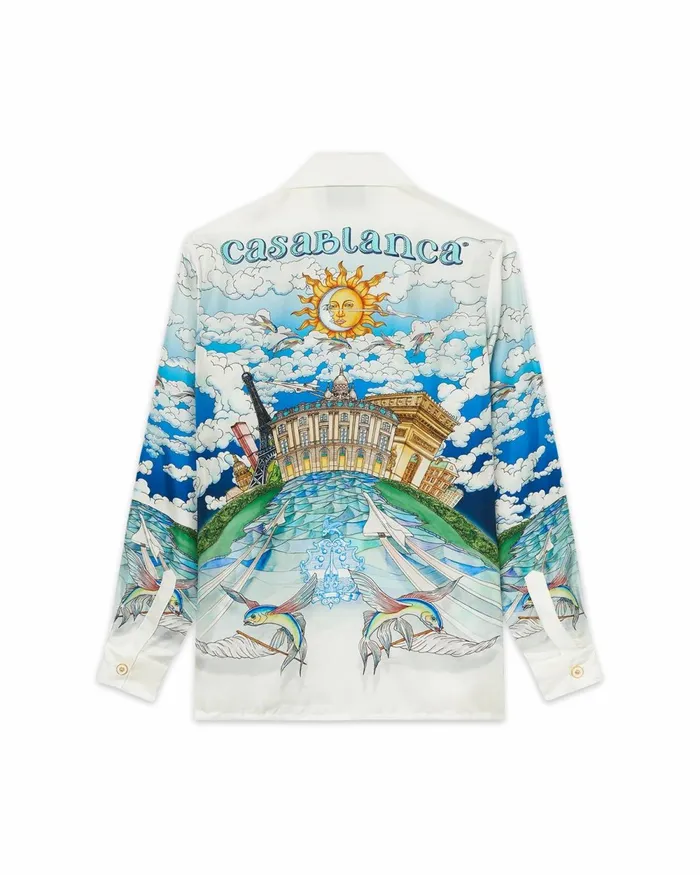 Casablanca Paris Shirts Le Vol Ideal Cuban Collar Silk Shirt 8211 Women