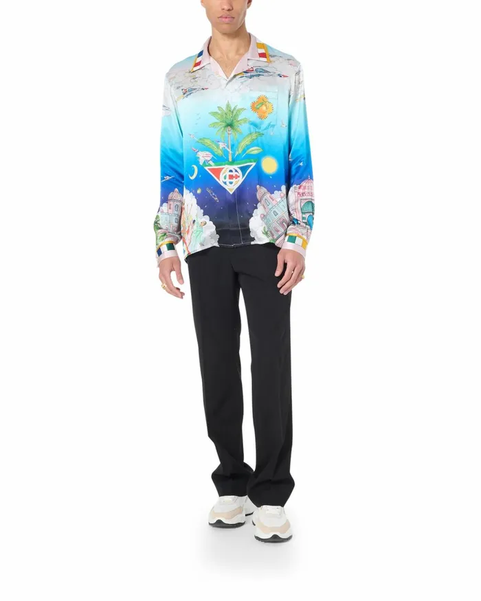 Casablanca Paris Shirts Les Dimensions Silk Shirt 8211 WomenMen Casablanca Paris Shirts Les Dimensions Silk Shirt 8211 WomenMen