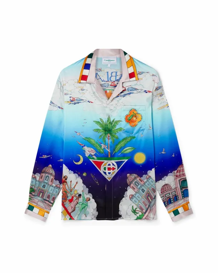 Casablanca Paris Shirts Les Dimensions Silk Shirt 8211 WomenMen Casablanca Paris Shirts Les Dimensions Silk Shirt 8211 WomenMen