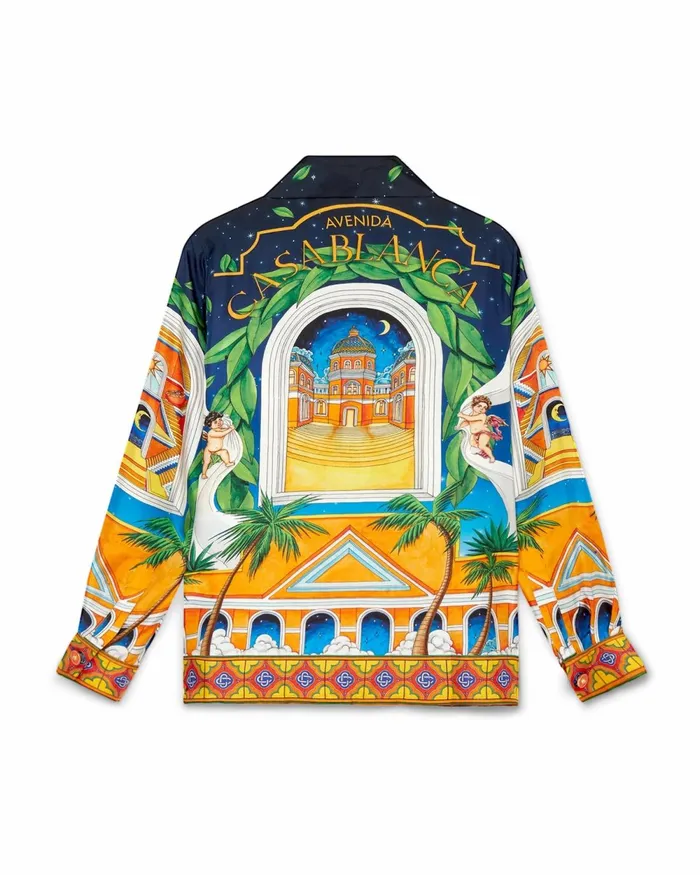 Casablanca Paris Shirts Maison D039Ete Cuban Collar Silk Shirt 8211 Women