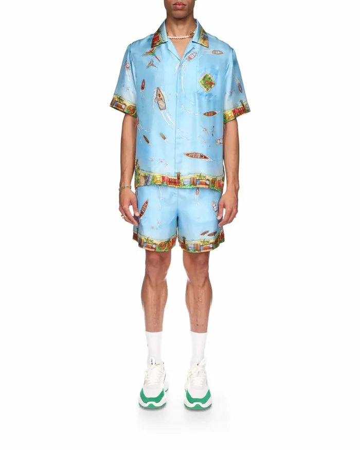 Casablanca Paris Shirts Maison Sur Piloti Silk Shirt 8211 WomenMen Casablanca Paris Shirts Maison Sur Piloti Silk Shirt 8211 WomenMen
