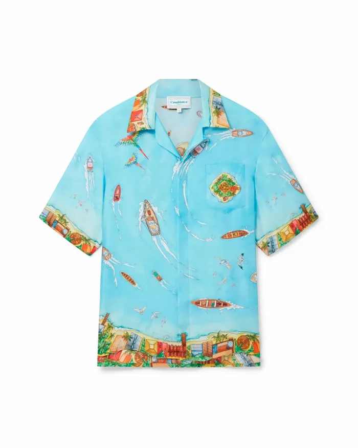 Casablanca Paris Shirts Maison Sur Piloti Silk Shirt 8211 WomenMen Casablanca Paris Shirts Maison Sur Piloti Silk Shirt 8211 WomenMen