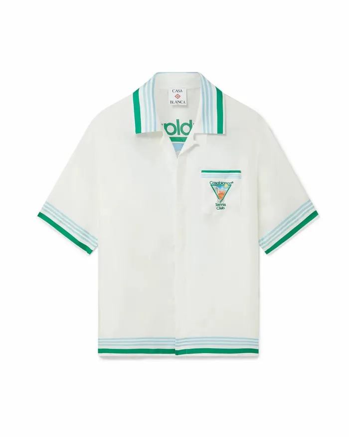 Casablanca Paris Shirts Metaphysical Tennis Icon Silk Shirt 8211 MenWomen