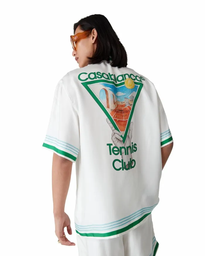Casablanca Paris Shirts Metaphysical Tennis Icon Silk Shirt 8211 MenWomen Casablanca Paris Shirts Metaphysical Tennis Icon Silk Shirt 8211 MenWomen