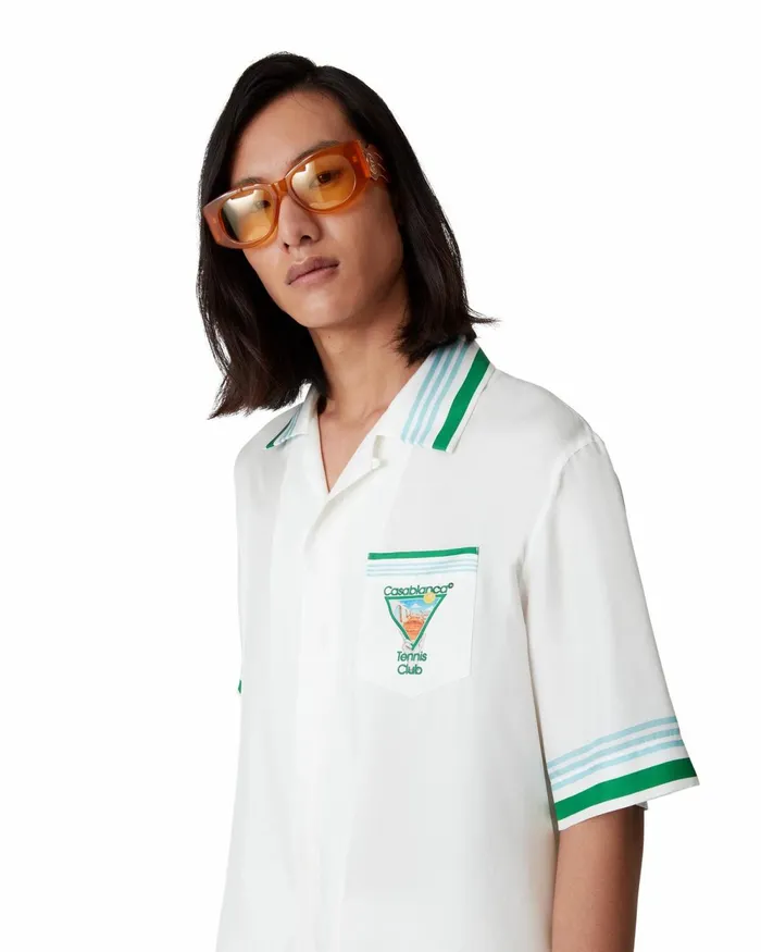 Casablanca Paris Shirts Metaphysical Tennis Icon Silk Shirt 8211 MenWomen Casablanca Paris Shirts Metaphysical Tennis Icon Silk Shirt 8211 MenWomen