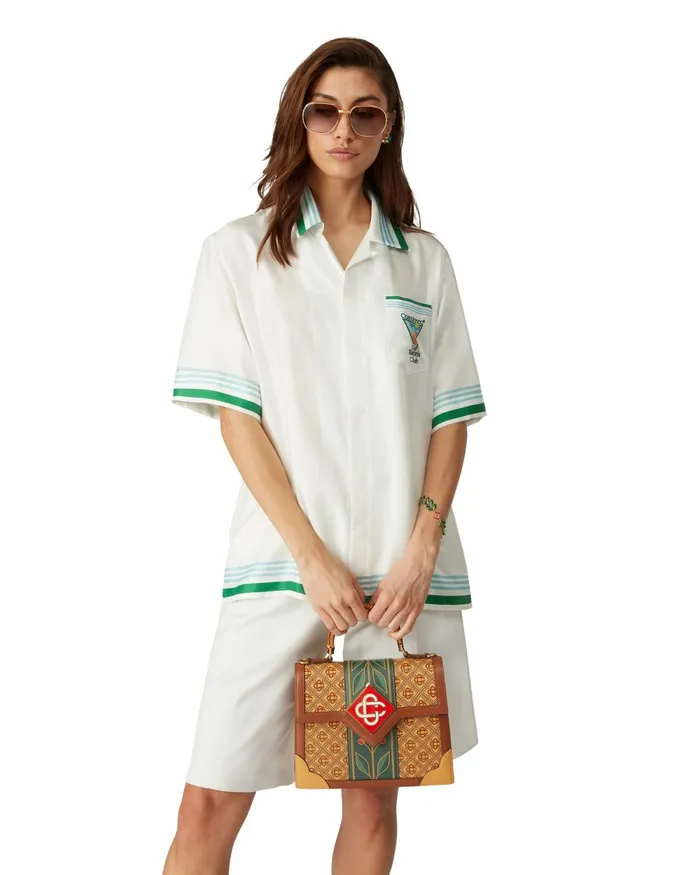Casablanca Paris Shirts Metaphysical Tennis Icon Silk Shirt 8211 MenWomen Casablanca Paris Shirts Metaphysical Tennis Icon Silk Shirt 8211 MenWomen