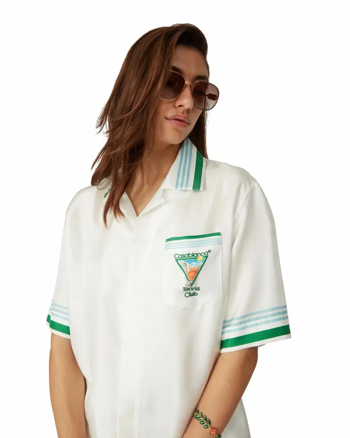 Casablanca Paris Shirts Metaphysical Tennis Icon Silk Shirt 8211 MenWomen Casablanca Paris Shirts Metaphysical Tennis Icon Silk Shirt 8211 MenWomen