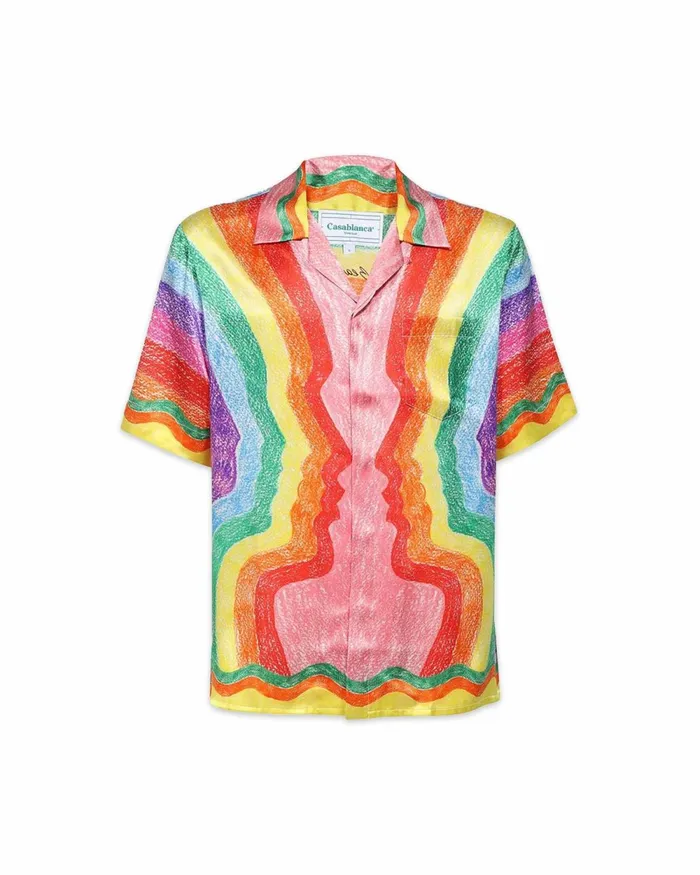 Casablanca Paris Shirts Mind Vibrations Silk Shirt 8211 Men