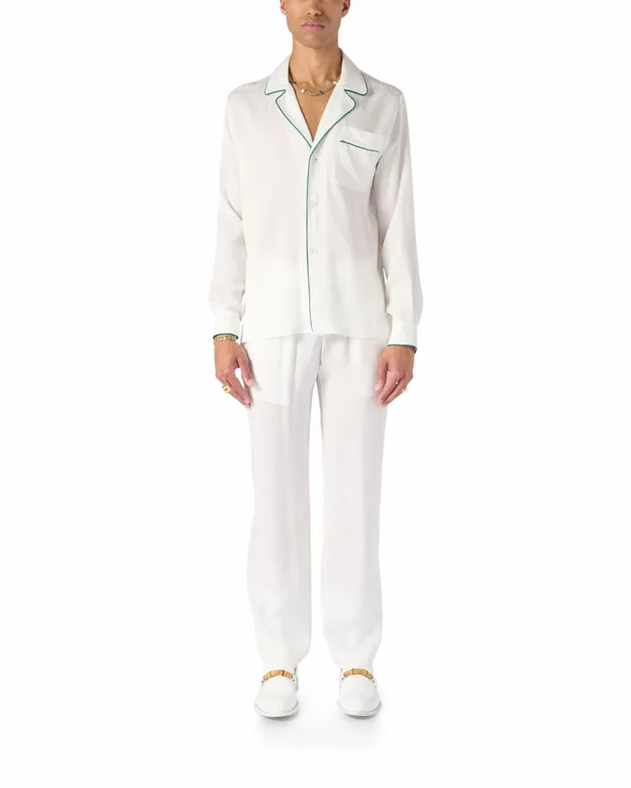 Casablanca Paris Shirts Monogram Pyjama Silk Shirt 8211 Men Casablanca Paris Shirts Monogram Pyjama Silk Shirt 8211 Men