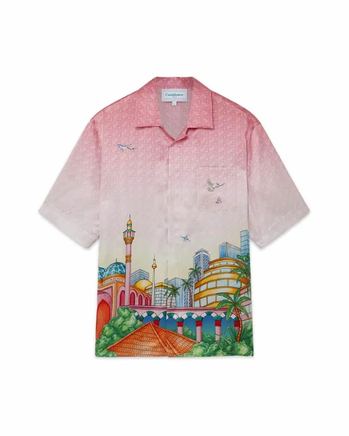 Casablanca Paris Shirts Morning City View Silk Shirt 8211 Men