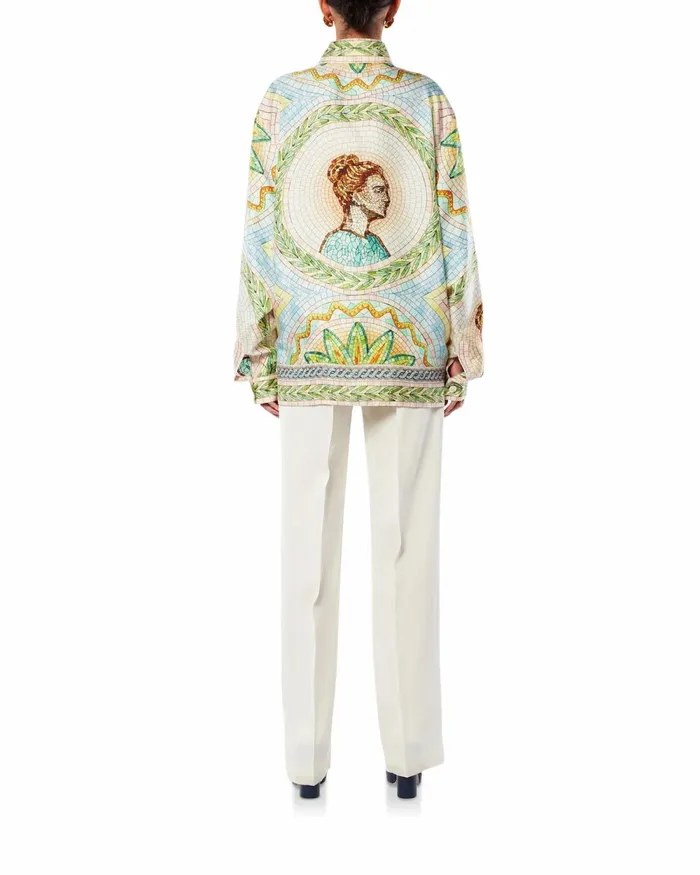 Casablanca Paris Shirts Mosaics Grecques Silk Shirt 8211 Women