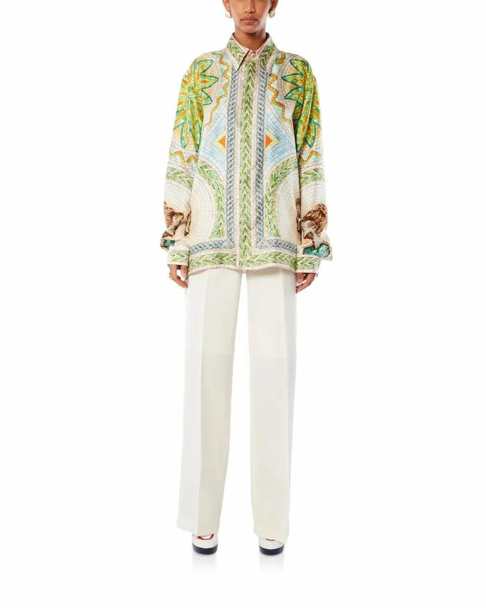 Casablanca Paris Shirts Mosaics Grecques Silk Shirt 8211 Women
