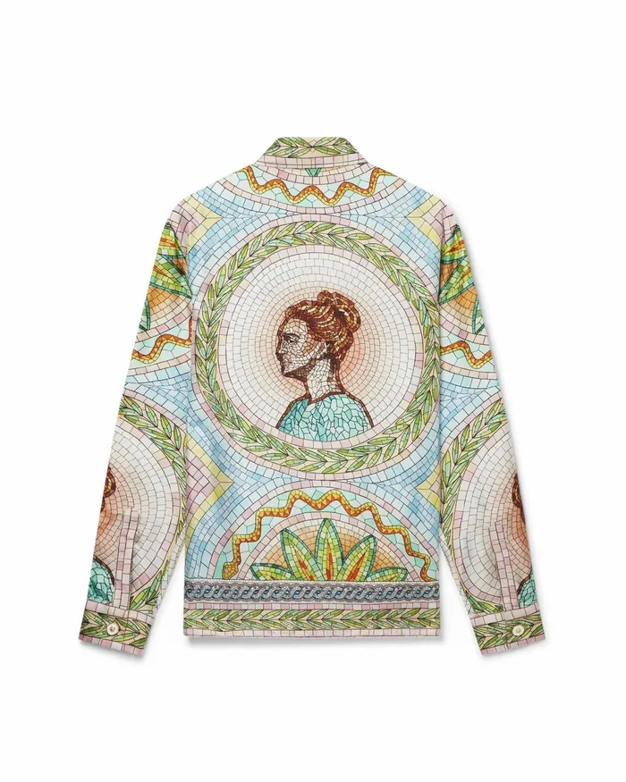 Casablanca Paris Shirts Mosaics Grecques Silk Twill Shirt 8211 Men
