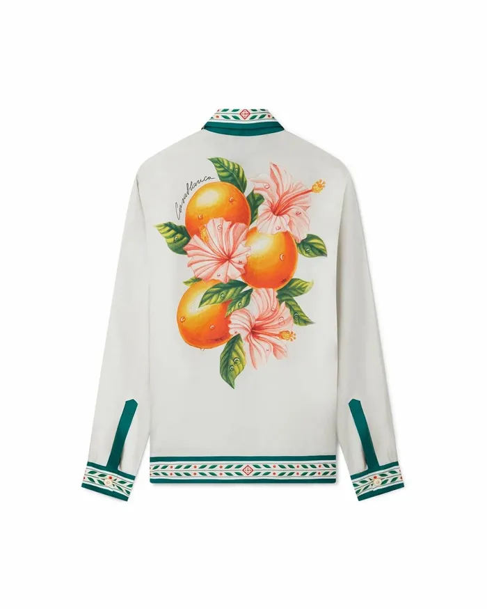 Casablanca Paris Shirts Oranges En Fleur Silk Shirt 8211 MenWomen