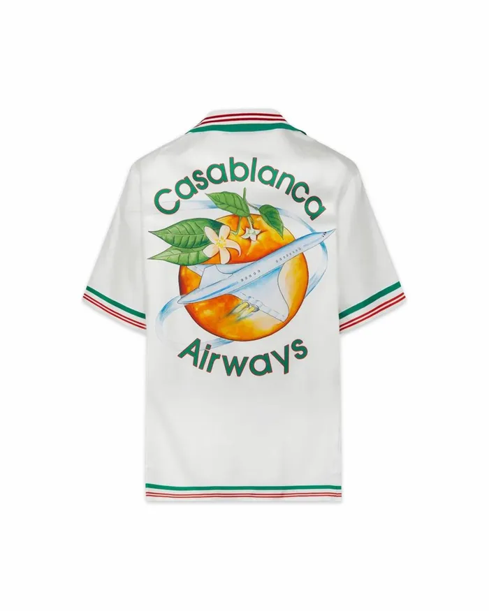 Casablanca Paris Shirts Orbite Au Tour De L039Orange Silk Shirt 8211 Men