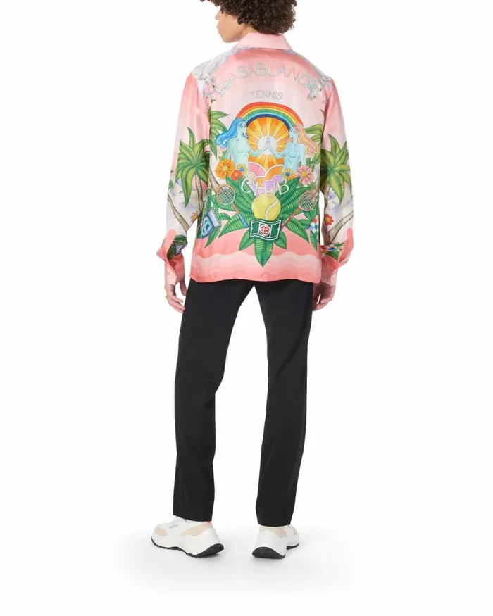 Casablanca Paris Shirts Paix Et Amour Tennis Club Silk Shirt 8211 MenWomen Casablanca Paris Shirts Paix Et Amour Tennis Club Silk Shirt 8211 MenWomen