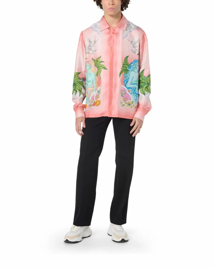 Casablanca Paris Shirts Paix Et Amour Tennis Club Silk Shirt 8211 MenWomen Casablanca Paris Shirts Paix Et Amour Tennis Club Silk Shirt 8211 MenWomen