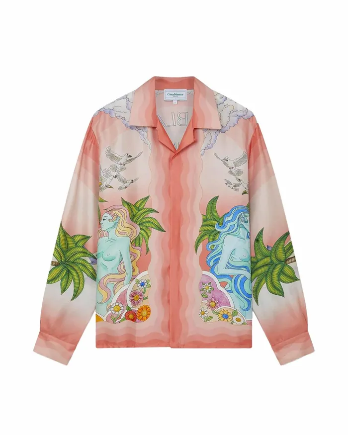 Casablanca Paris Shirts Paix Et Amour Tennis Club Silk Shirt 8211 MenWomen Casablanca Paris Shirts Paix Et Amour Tennis Club Silk Shirt 8211 MenWomen