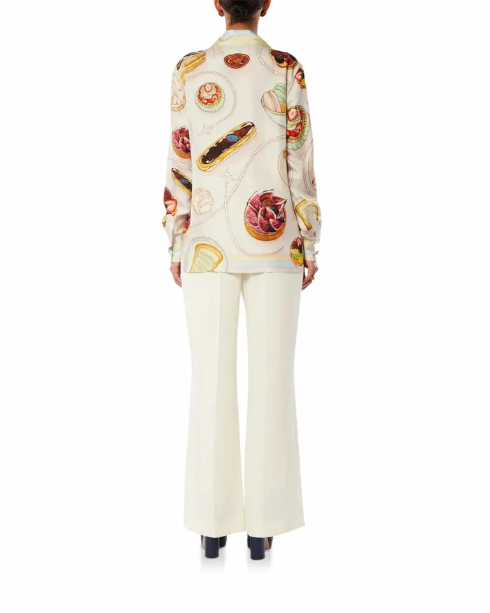 Casablanca Paris Shirts Patisseries En Vol Cuban Collar Silk Shirt 8211 Women Casablanca Paris Shirts Patisseries En Vol Cuban Collar Silk Shirt 8211 Women