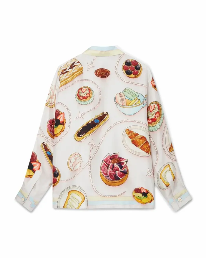 Casablanca Paris Shirts Patisseries En Vol Cuban Collar Silk Shirt 8211 Women Casablanca Paris Shirts Patisseries En Vol Cuban Collar Silk Shirt 8211 Women